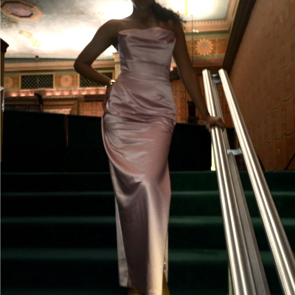 House of CB Elegant Pink Strapless Evening Gown